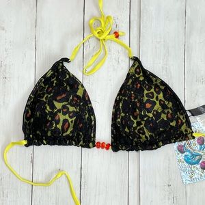 Sinful by Affliction Reversible Cheetah Bikini Top
